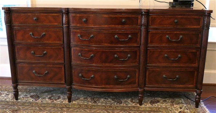 Theodore Alexander The Middleton Dresser - 12 Drawers - Carved Reeded Pilasters - Dresser Measures 36" tall 76" by 21" 