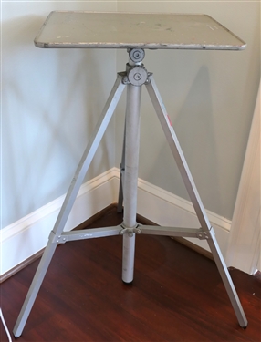 Metal Adjusto Stand - Property of NC Wildlife Comission Sticker on Base - Stand As Pictured Measures 40" tall 14" by 17" 
