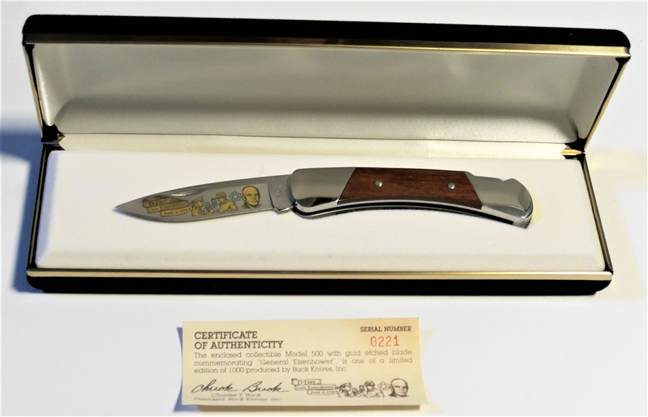 Model 500 "General Eisenhower" D-Day Commemorative Knife - Number 0221 of 1000 in Fitted Case