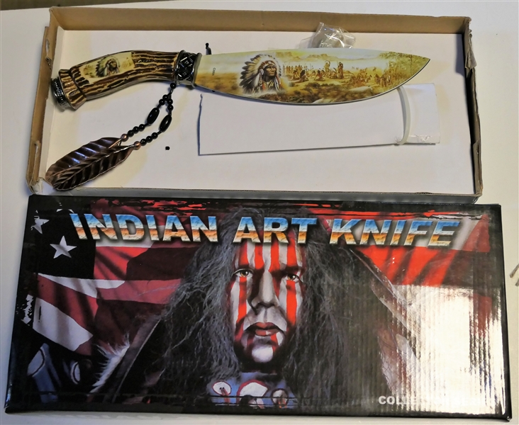 Collectors Series "Indian Art Knife" - 12" Long in Original Box and Packaging