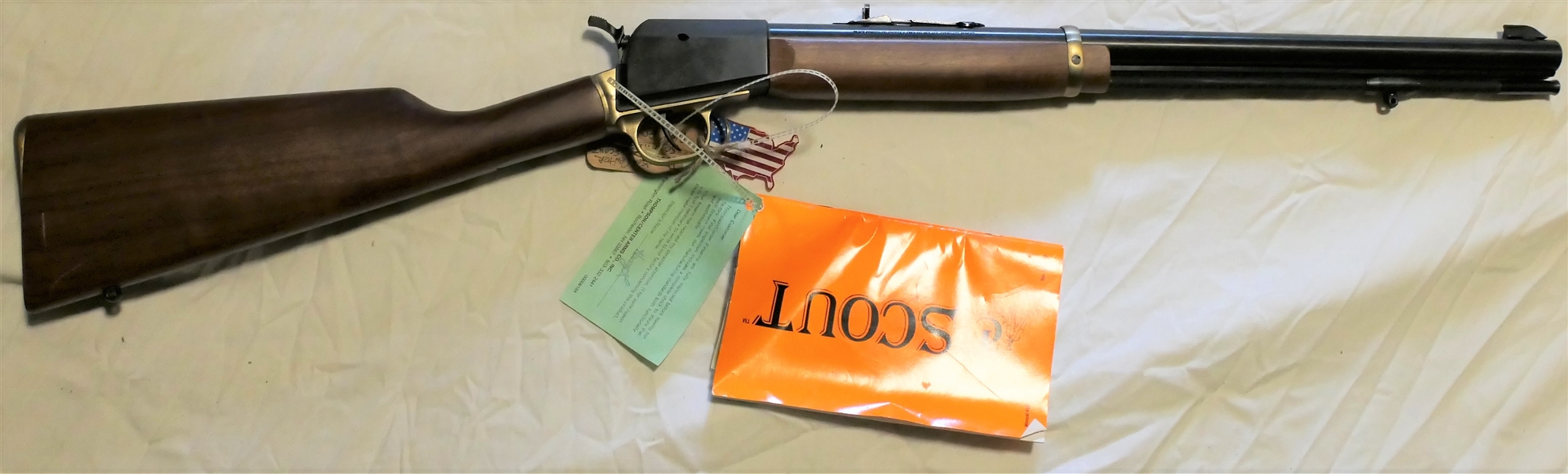 Thompson Center Arms "Scout" .50 Caliber Black Powder Rifle with Original Instructions, Card, and Key Chain