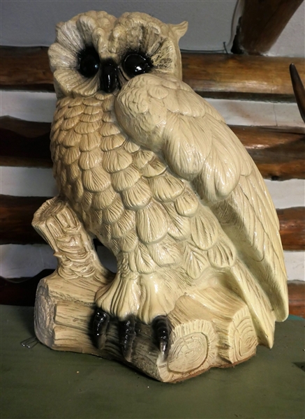 Large Chalk Owl Statue - Measures 21" tall 13" Wide