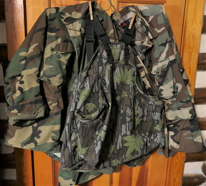 Lot of Hunting Clothes including Lynch Style 910 Vest, Jacket, and Shirt