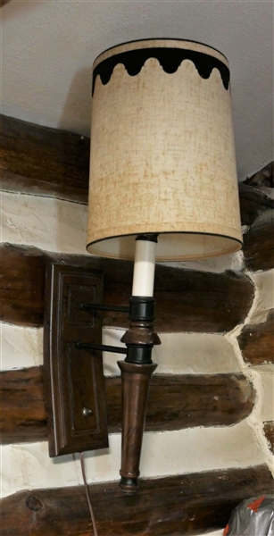 Pair of Hanging Lamps with Textured Shade - Measures 24" Long- Only 1 Pictured