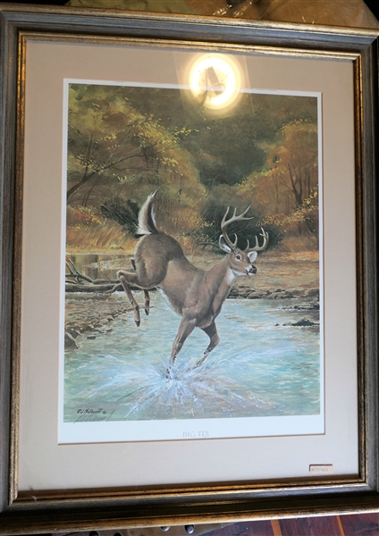 "Big Ten" by R.J. McDonald Framed and Matted Print - Pencil Signed - Frame Measures 25 1/2" by 20"