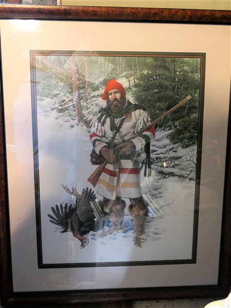 "Longbeards Luck" by Glen Barnes 1986 Pencil Signed and Numbered 580/950 Print - Framed and Matted - Frame Measures 31 1/2" by 26 1/2"