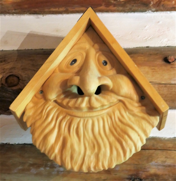 Wood and Resin Face Bird House - Measures 15" Long