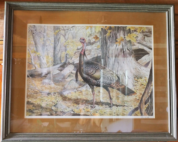 Ned Smith Pencil Signed and Numbered Turkey Print - Numbered 434/600 - Framed and Matted - Frame Measures 24" by 32"