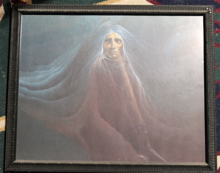 Native American Woman Print - Framed - Frame Measures 18" by 22" 