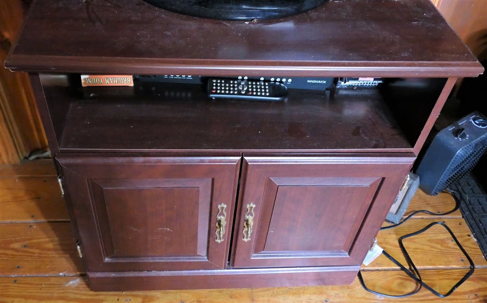 TV Cabinet with Magnavox DVD / VCR with Remote, DVD Movies, and VHS Movies