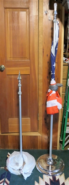 2 Adjustable Floor Standing Flag Poles
