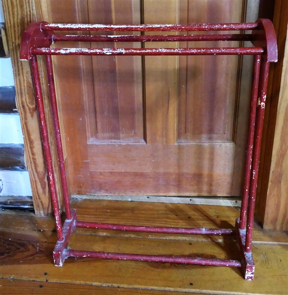 Small Quilt Rack with Chippy Red Paint - Measures 28" tall 22" Long
