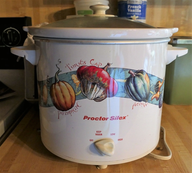 Proctor Silex Slow Cooker with Squash Decoration - 10 1/2" Tall 