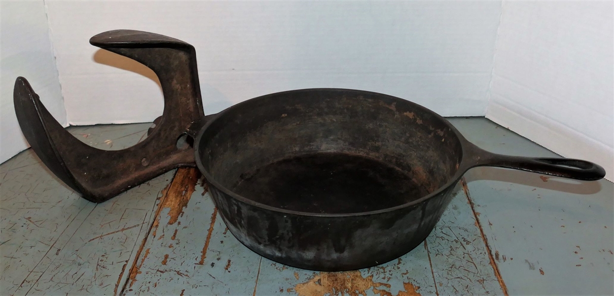 Cast Iron Pot and Shoe Last -Pot Measures 10 1/4" Across 3 3/4" Deep