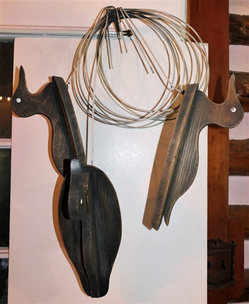 Set if Decorative Hanging Wood Ducks - Each Duck Measures 13"