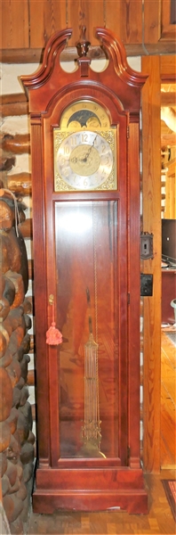 Howard Miller Moon Phase Tall Case Clock - Missing Weights - Model 610-572 Serial MF0012430142 - Measures 83" Tall 