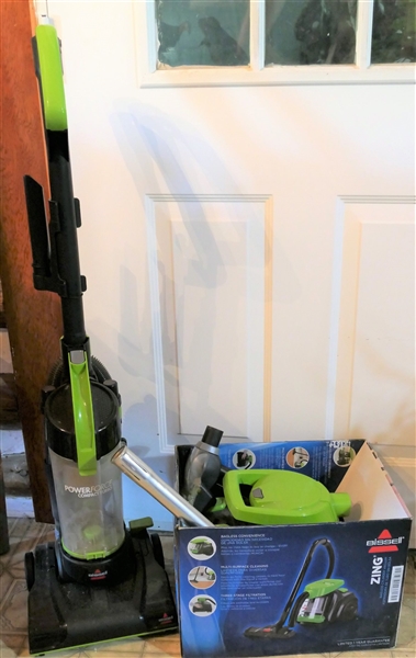 Bissell Vacuum Cleaner and Small Bissel "Zing" Canister Vacuum 