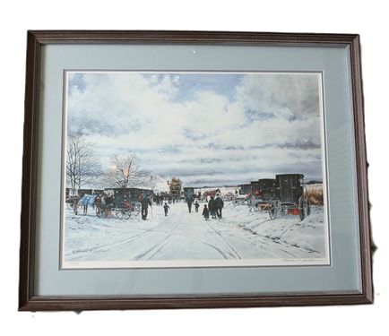 "Second Sunday" Print by Florian K. Lawton - Artist Signed and Numbered 67/750 - Nicely Framed and Double Matted - Frame Measures 29" by 35 3/4"