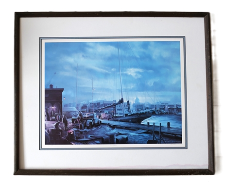 "The City Dock" Print by R. H. T. Becker - Artist Pencil Signed and Numbered 176/950 - Frame Measures 28 1/2" by 34 1/2"