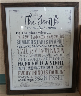 Framed "The South" Print - Frame Measures 28" by 22"