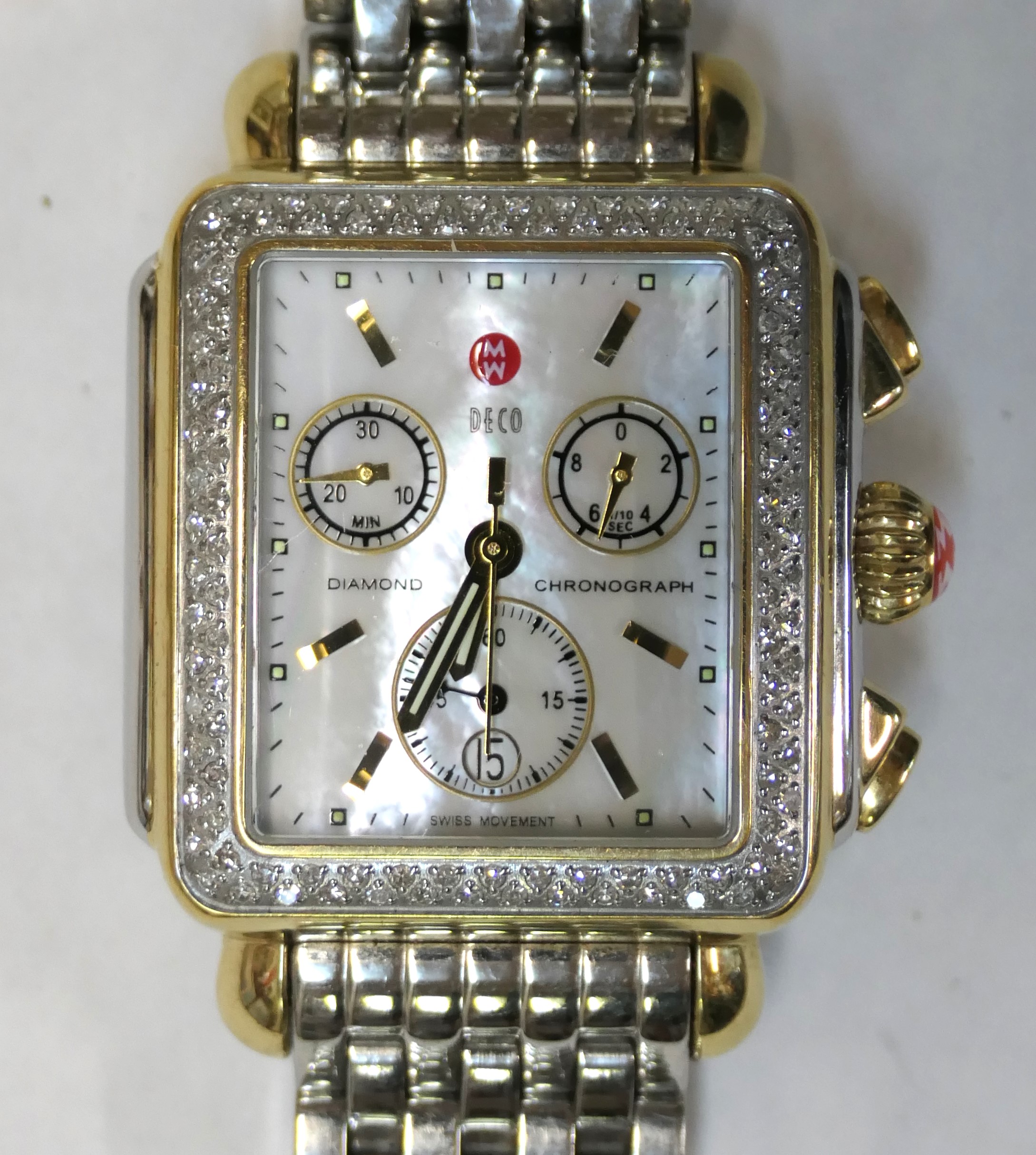 Lot Detail - Michele DECO Diamond Chronograph Wrist Watch 