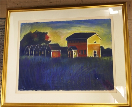 Ruth Franklin Oil Pastel - Framed and Matted - Signed in Lower Right Corner in Pencil - Frame Measures 33 by 41