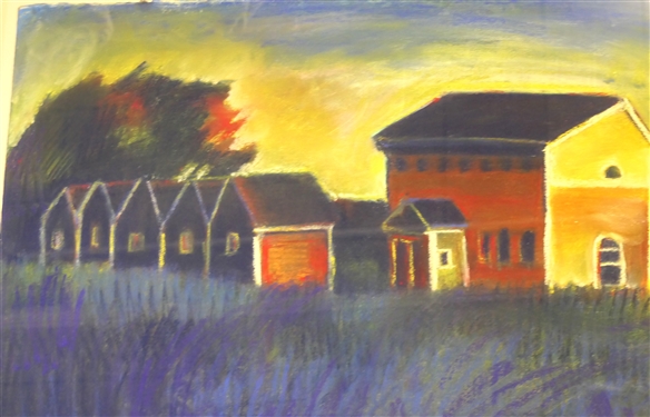 Ruth Franklin Oil Pastel - Framed and Matted - Signed in Lower Right Corner in Pencil - Frame Measures 33 by 41