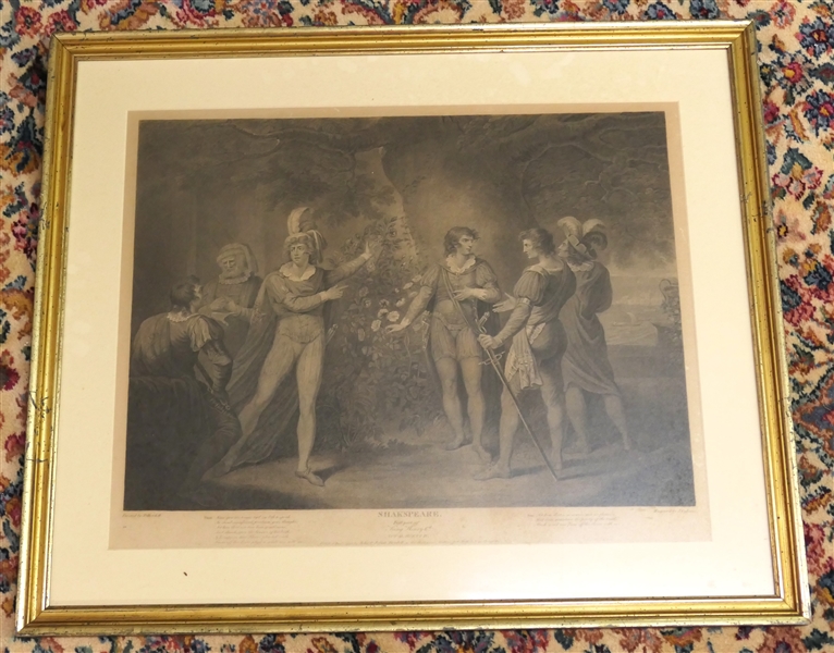 "Shakespeare - First Part of King Henry the Sixth" Steel Engraving - Engraved by J. Cgborne - Originally Painted by J. Beydell - Framed and Matted - Frame Measures 26 1/4" By 31 1/2" 