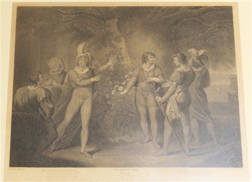 Shakespeare - First Part of King Henry the Sixth Steel Engraving - Engraved by J. Cgborne - Originally Painted by J. Beydell - Framed and Matted - Frame Measures 26 1/4 By 31 1/2 