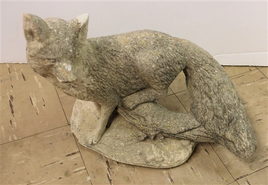 Concrete Fox Statue - Garden Art - Statue Measures 11 tall 15 Across