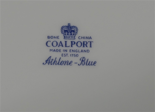 35 Pieces of Coalport Athlone Blue China Including 11 Cup and Saucer Sets, 2 Saucers, and  6 1/4 and 8 1/4 Plates