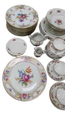 Large Mixed Lot of Dresden Flowers China - Including Schumann Germany Empress Cup and Saucer Sets, Schumann Germany Dresden Garland Ash Tray, Hutschenruther Bavaria Cup and Saucers, Bavaria...