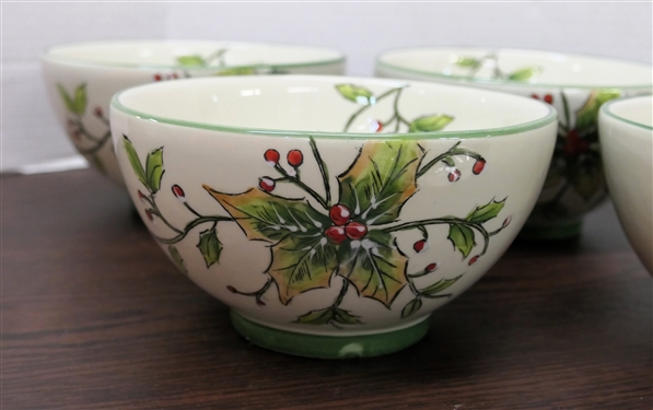8 - Holly Cereal Bowls and 1 8 Holly Plate