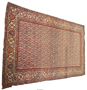 Persian Sultanabad Rug - Cream Background with Red, Blue, Coral and Green - Carpet Measures 77 by 53 1/2