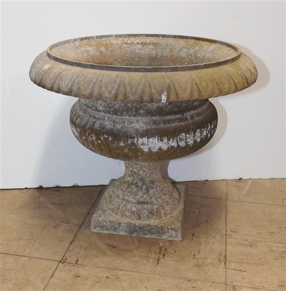 Cast Aluminum Garden Urn - Measures 11" Tall 13" Across