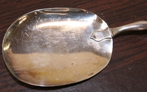 Awesome Serving Spoon with Game Animals Embossed on Handle -Rabbit and Game Birds and Victorian Style Tussie Mussie Bouquet Holder - Serving Spoon Measures 9 1/2 Long