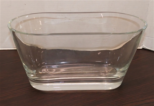 Nice Large Val St. Lambert Oblong Crystal Bowl - Measures 7 Tall 14 by 7 1/2