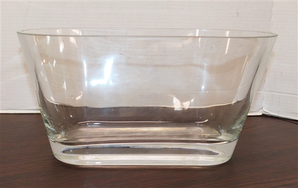 Nice Large Val St. Lambert Oblong Crystal Bowl - Measures 7 Tall 14 by 7 1/2