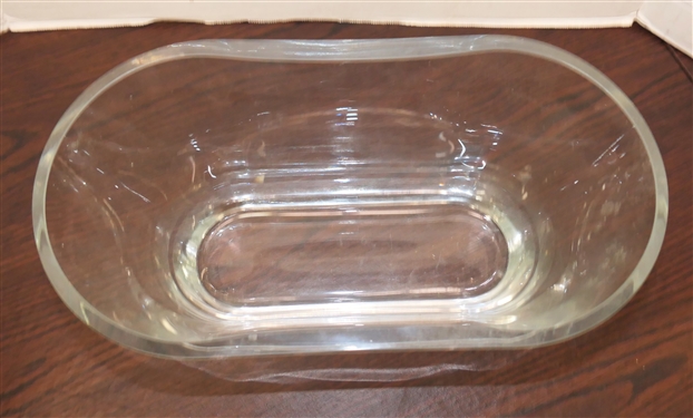Nice Large Val St. Lambert Oblong Crystal Bowl - Measures 7 Tall 14 by 7 1/2