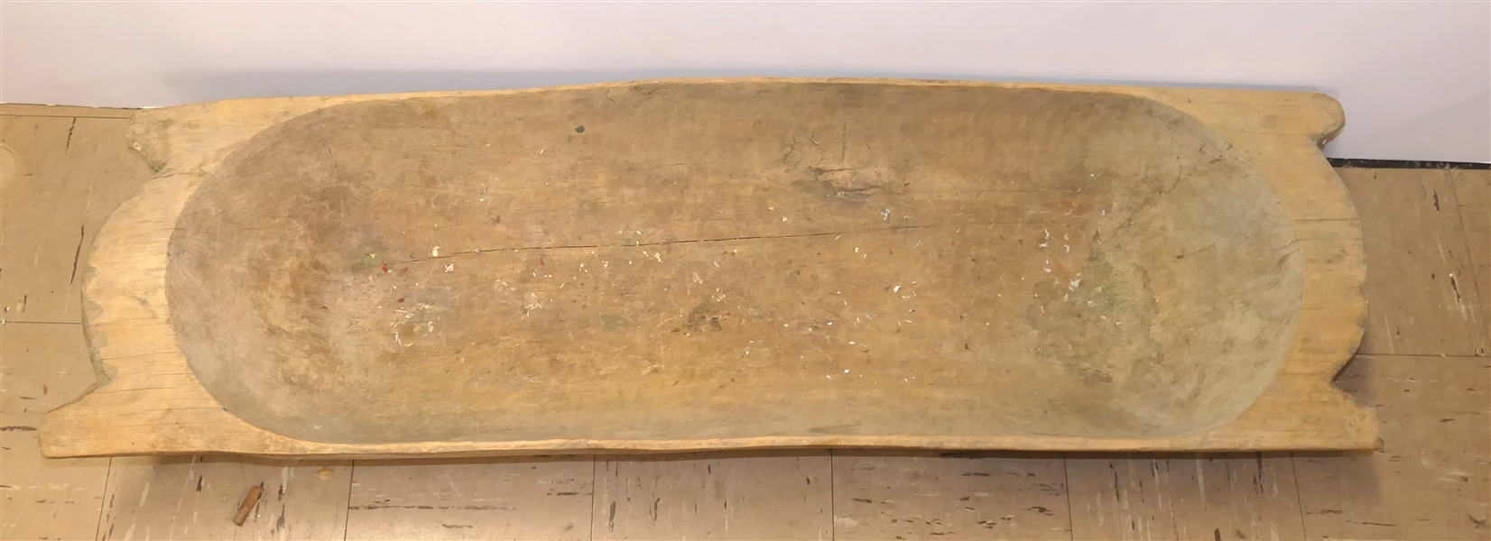 Very Large Hand Hewn Dough Tray - Made From Single Log - Tray Measures 46" by 14 1/4"