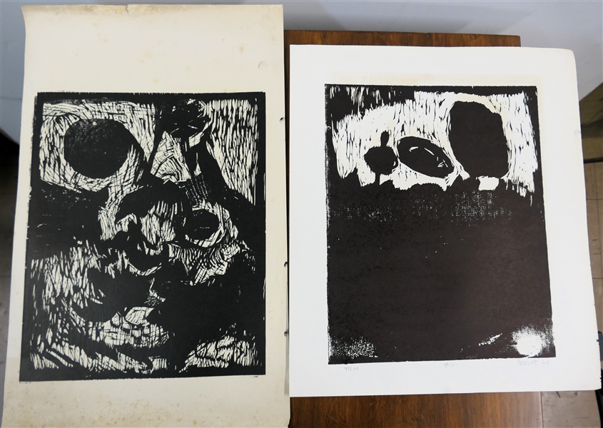 2 - 1960s Norbert Irvine Wood Block Prints - "Trio" Number 9 / 11 Dated 1966 and Other Unsigned Wood Block - "Trio" Measures 17 1/2" by 15 1/2" - Norbert Irvine (1937 - 2015)