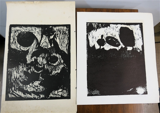 2 - 1960's Norbert Irvine Wood Block Prints - Trio Number 9 / 11 Dated 1966 and Other Unsigned Wood Block - Trio Measures 17 1/2 by 15 1/2 - Norbert Irvine (1937 - 2015)