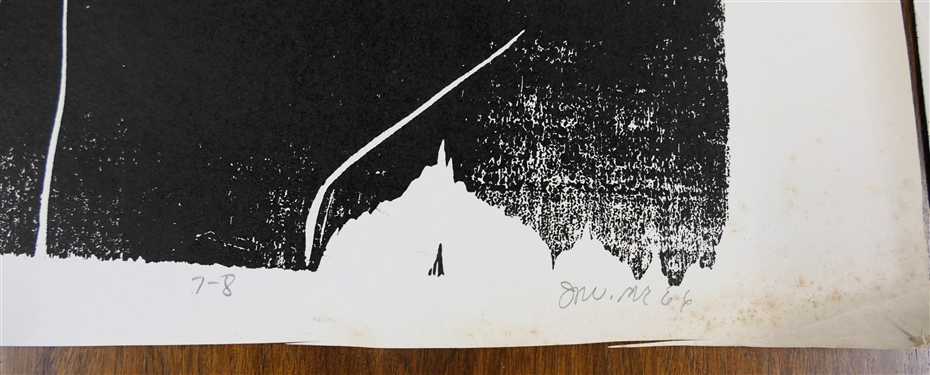 2 - 1960's Wood Block Prints by North Carolina Artist Norbert Irvine - Stones & Rock Number 7-8 Artist Signed and Dated 1966 and Unsigned Woodblock - Signed Art Measures 17 1/2 by 15 - Norbert...