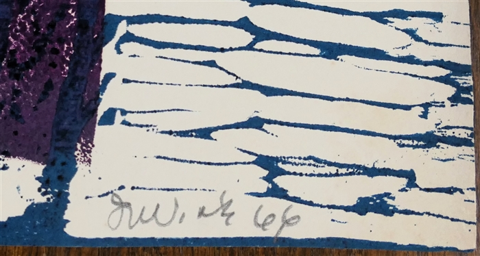 2 Wood Block Prints by North Carolina Artist Norbert Irvine - Colorful Print Signed and Dated 1966 in Lower Right Corner and Unsigned Print - Colored Print Measures 11 by 13 - Norbert Irvine...