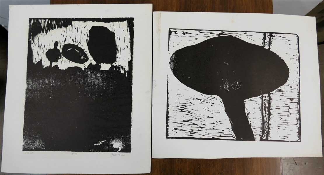 2 - 1960s Norbert Irvine Wood Block Prints - "Trio" Number 8 / 11 Dated 1966 and Other Unsigned Wood Block - "Trio" Measures 17 1/2" by 15 1/2" - Norbert Irvine (1937 - 2015)