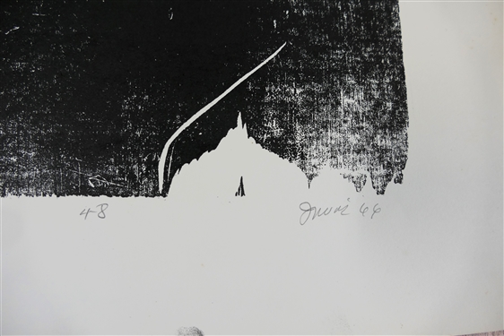 2 - 1960's Wood Block Prints by North Carolina Artist Norbert Irvine - Stones & Rock Number 4-8 Artist Signed and Dated 1966 and Unsigned Woodblock - Signed Art Measures 17 1/2 by 15 - Norbert...