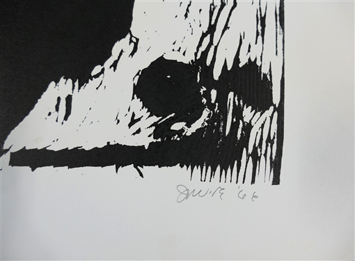 2 1960's Wood Block Prints by North Carolina Artist Norbert Irvine (1937 - 2015) - Moon Up Number 5-8 Artist Signed and Dated 1966 and Unsigned Wood Block - Signed Art Measures 17 1/2 by 15 