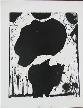 2 1960's Wood Block Prints by North Carolina Artist Norbert Irvine (1937 - 2015) - Moon Up Number 8-8 Artist Signed and Dated 1966 and Unsigned Wood Block - Signed Art Measures 17 1/2 by 15 