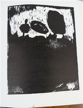 2 - 1960's Wood Block Prints by North Carolina Artist Norbert Irvine (1937 - 2015) - Trio Number 6 -11 Dated 1966 and Other Unsigned Wood Block Print - Signed Print Measures 17 1/2 By 15 1/2