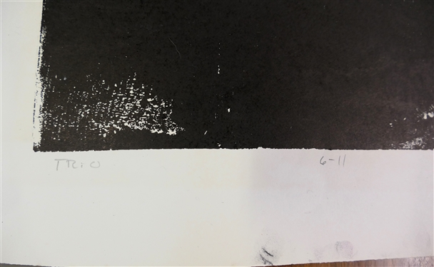 2 - 1960's Wood Block Prints by North Carolina Artist Norbert Irvine (1937 - 2015) - Trio Number 6 -11 Dated 1966 and Other Unsigned Wood Block Print - Signed Print Measures 17 1/2 By 15 1/2